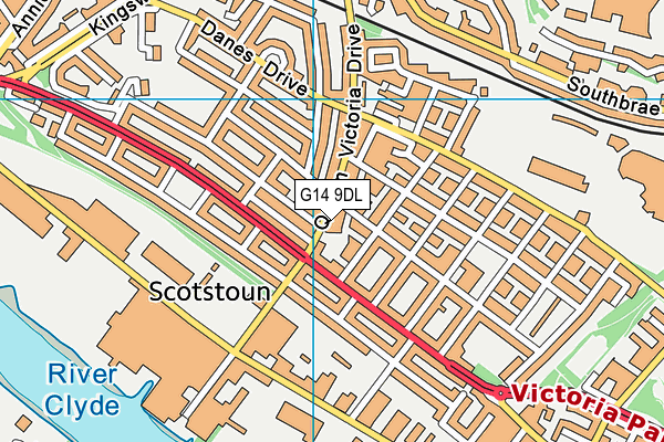 G14 9DL map - OS VectorMap District (Ordnance Survey)