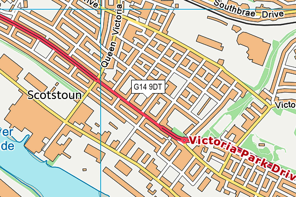 G14 9DT map - OS VectorMap District (Ordnance Survey)
