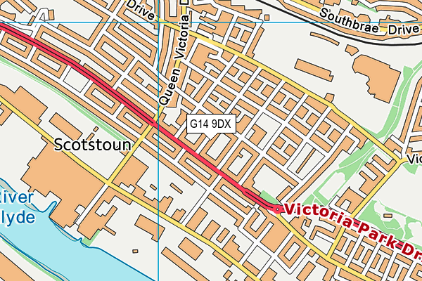G14 9DX map - OS VectorMap District (Ordnance Survey)