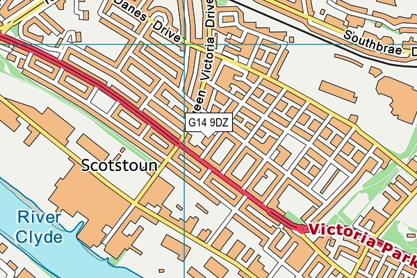 G14 9DZ map - OS VectorMap District (Ordnance Survey)
