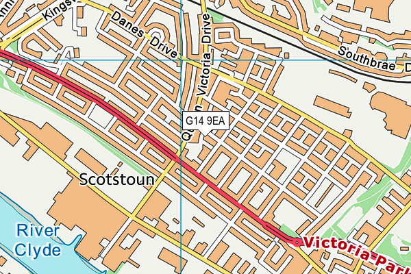 G14 9EA map - OS VectorMap District (Ordnance Survey)