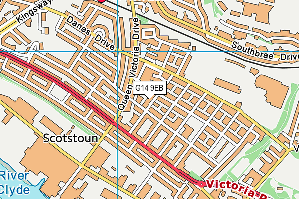 G14 9EB map - OS VectorMap District (Ordnance Survey)
