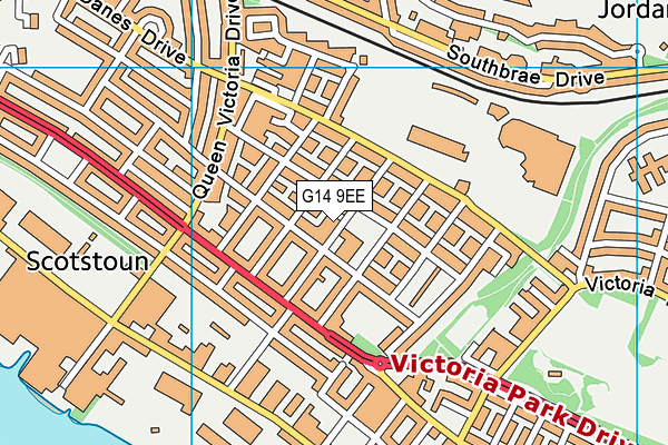 G14 9EE map - OS VectorMap District (Ordnance Survey)