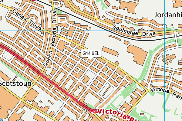 G14 9EL map - OS VectorMap District (Ordnance Survey)