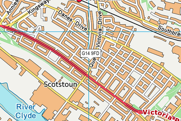 G14 9FD map - OS VectorMap District (Ordnance Survey)