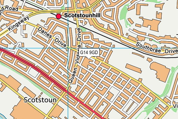 G14 9GD map - OS VectorMap District (Ordnance Survey)