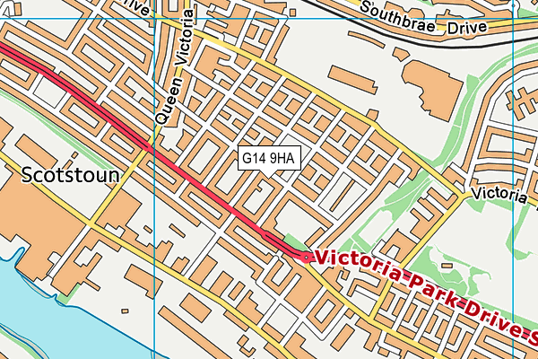 G14 9HA map - OS VectorMap District (Ordnance Survey)
