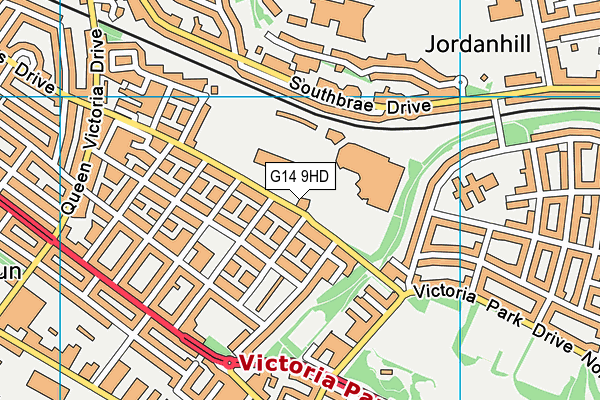 G14 9HD map - OS VectorMap District (Ordnance Survey)