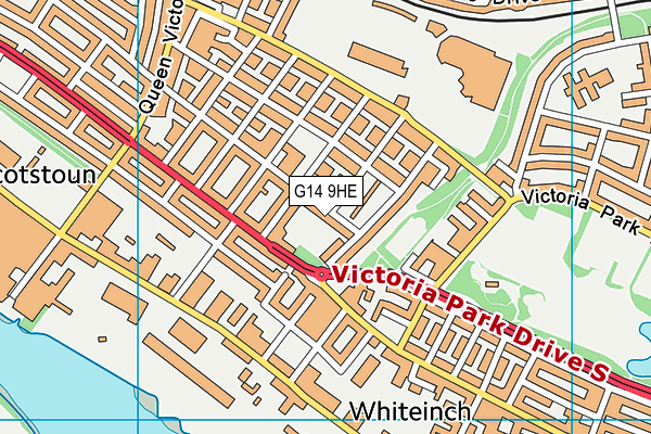 G14 9HE map - OS VectorMap District (Ordnance Survey)