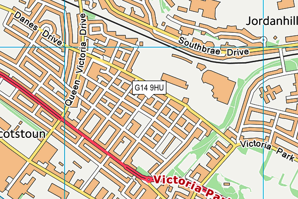 G14 9HU map - OS VectorMap District (Ordnance Survey)