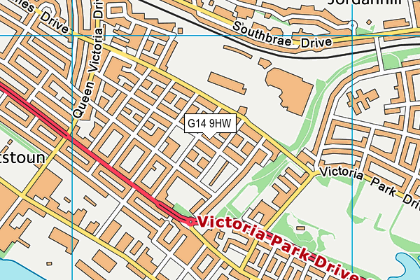 G14 9HW map - OS VectorMap District (Ordnance Survey)