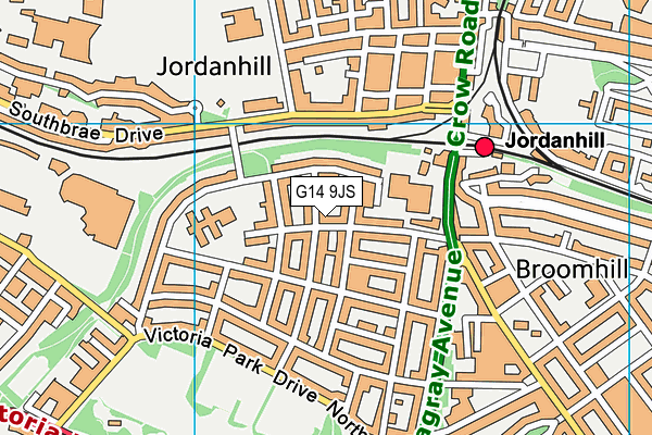 G14 9JS map - OS VectorMap District (Ordnance Survey)