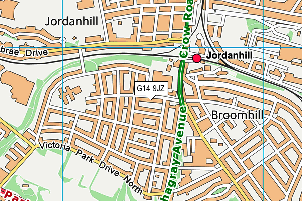 G14 9JZ map - OS VectorMap District (Ordnance Survey)