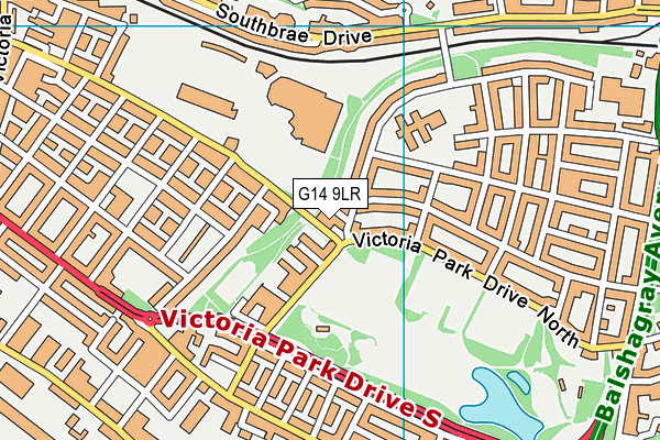 G14 9LR map - OS VectorMap District (Ordnance Survey)