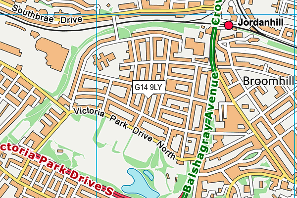 G14 9LY map - OS VectorMap District (Ordnance Survey)