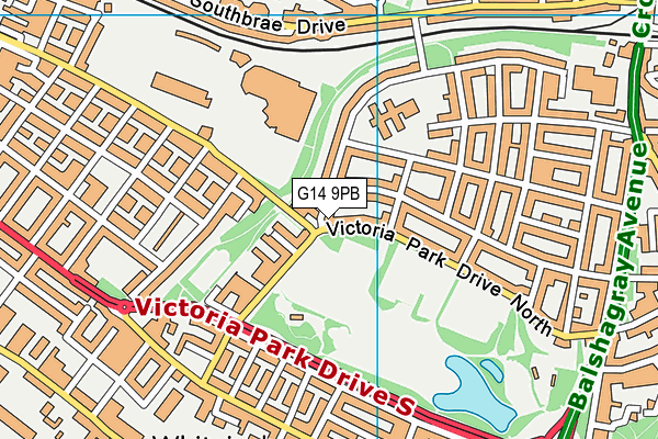 G14 9PB map - OS VectorMap District (Ordnance Survey)