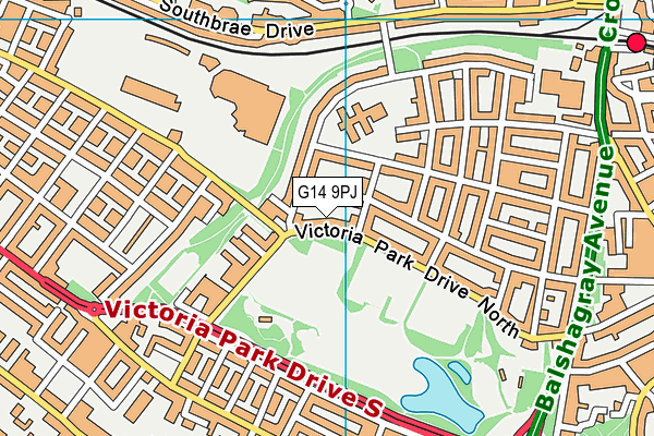 G14 9PJ map - OS VectorMap District (Ordnance Survey)