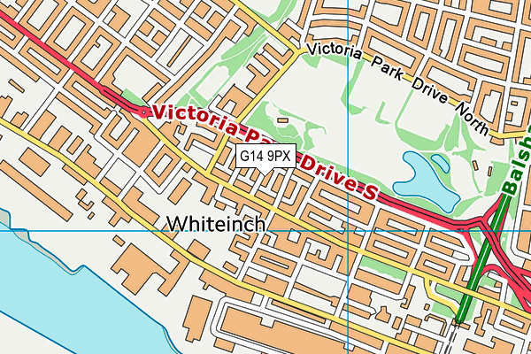 G14 9PX map - OS VectorMap District (Ordnance Survey)