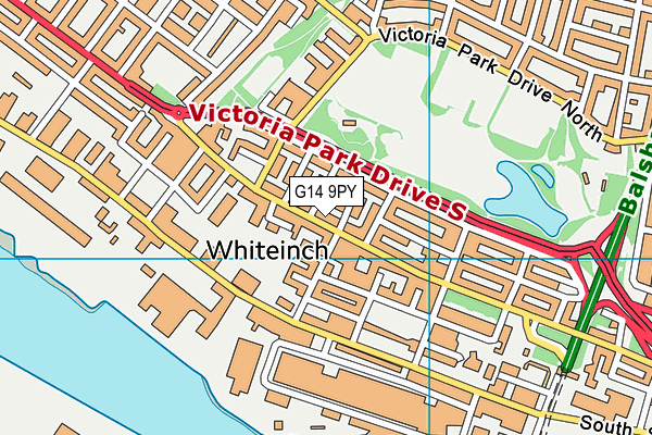 G14 9PY map - OS VectorMap District (Ordnance Survey)