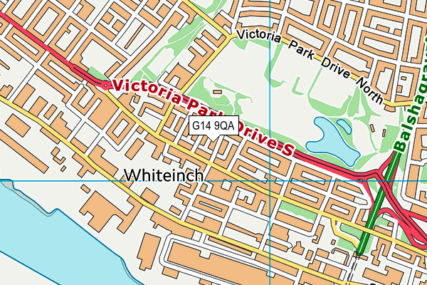 G14 9QA map - OS VectorMap District (Ordnance Survey)