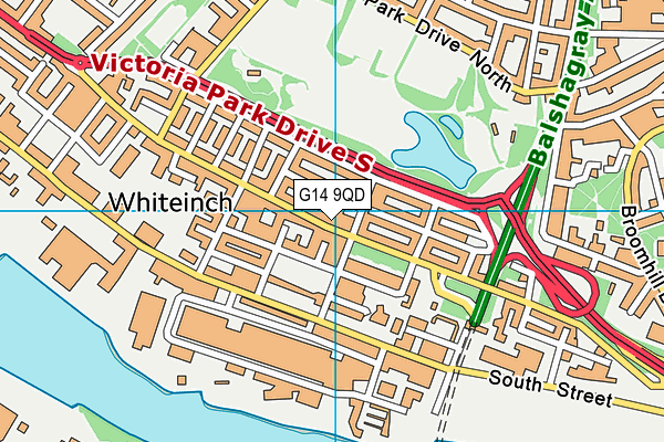 G14 9QD map - OS VectorMap District (Ordnance Survey)