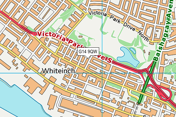 G14 9QW map - OS VectorMap District (Ordnance Survey)