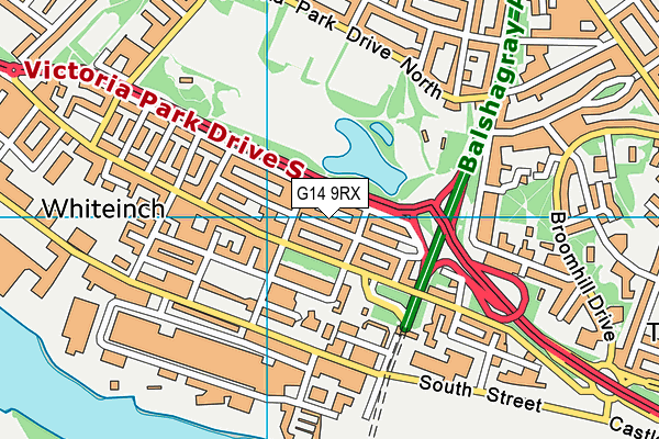G14 9RX map - OS VectorMap District (Ordnance Survey)