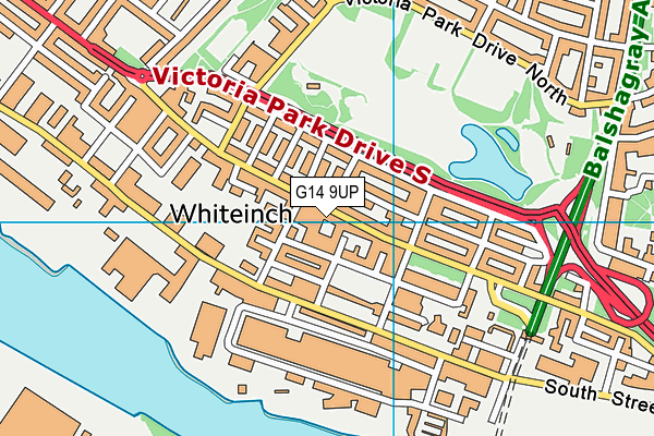 G14 9UP map - OS VectorMap District (Ordnance Survey)