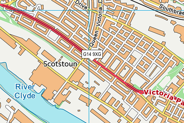 G14 9XG map - OS VectorMap District (Ordnance Survey)