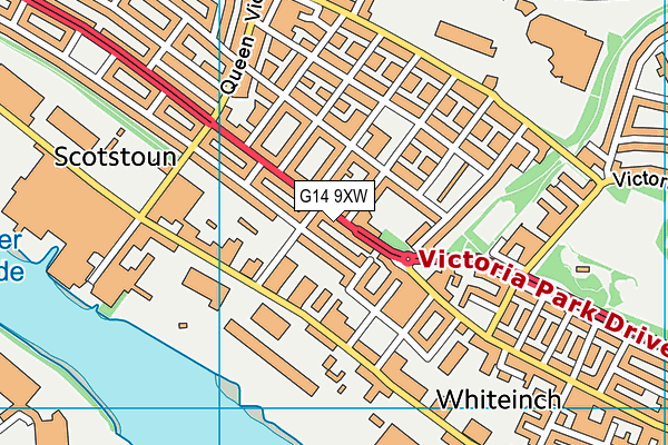 G14 9XW map - OS VectorMap District (Ordnance Survey)