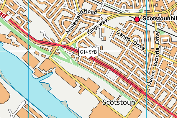 G14 9YB map - OS VectorMap District (Ordnance Survey)