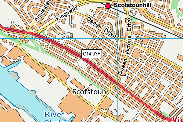 G14 9YF map - OS VectorMap District (Ordnance Survey)