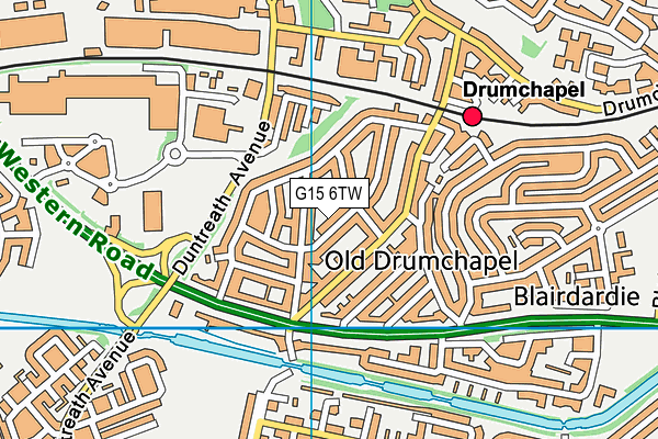 G15 6TW map - OS VectorMap District (Ordnance Survey)