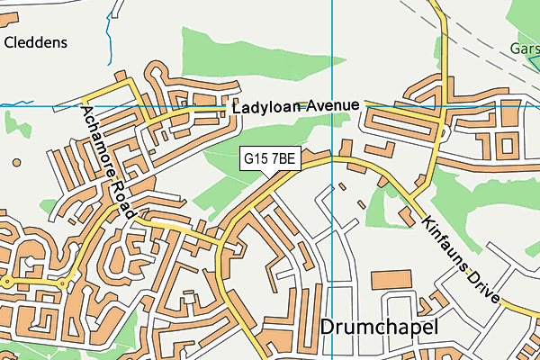 G15 7BE map - OS VectorMap District (Ordnance Survey)
