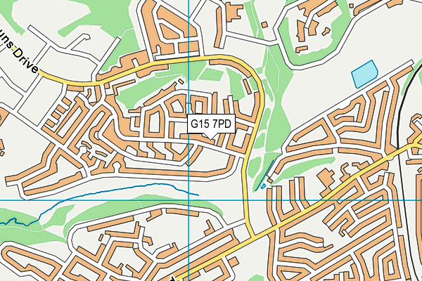 G15 7PD map - OS VectorMap District (Ordnance Survey)