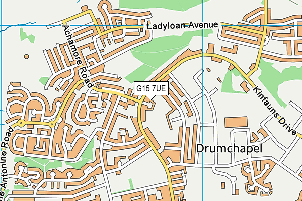 G15 7UE map - OS VectorMap District (Ordnance Survey)