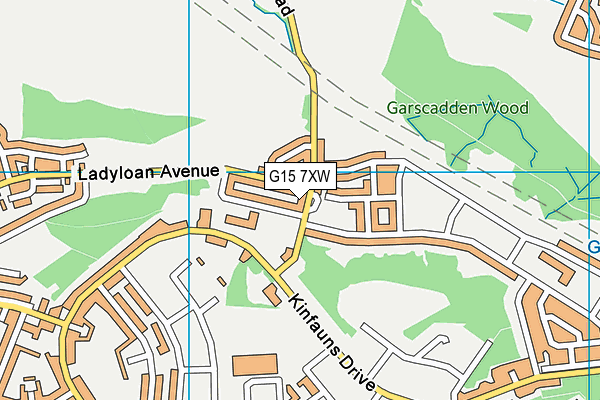 G15 7XW map - OS VectorMap District (Ordnance Survey)