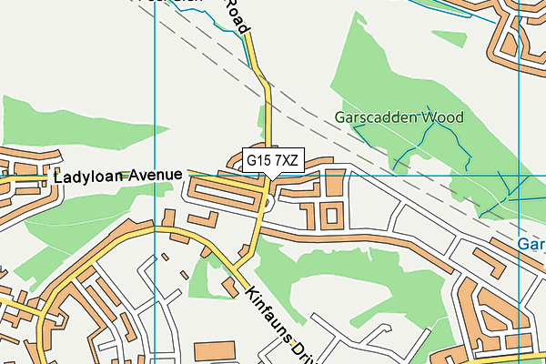 G15 7XZ map - OS VectorMap District (Ordnance Survey)