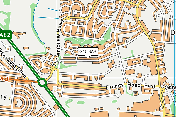 G15 8AB map - OS VectorMap District (Ordnance Survey)