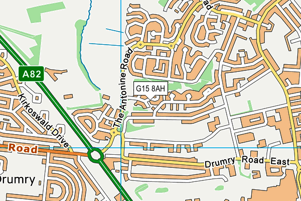 G15 8AH map - OS VectorMap District (Ordnance Survey)