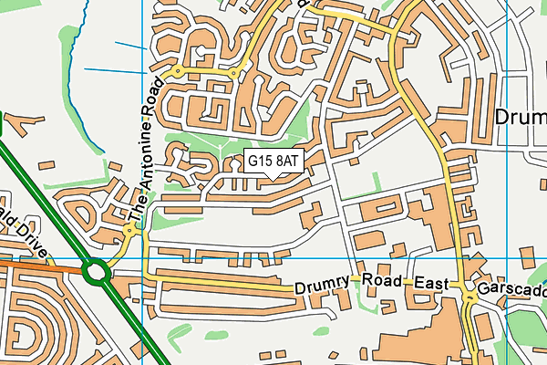 G15 8AT map - OS VectorMap District (Ordnance Survey)