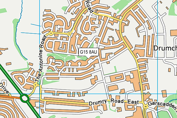 G15 8AU map - OS VectorMap District (Ordnance Survey)