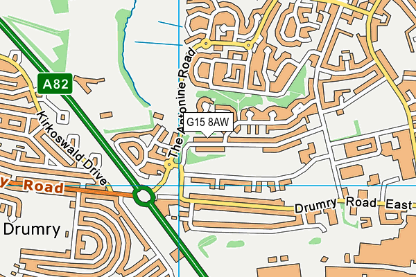 G15 8AW map - OS VectorMap District (Ordnance Survey)
