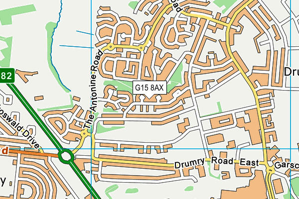 G15 8AX map - OS VectorMap District (Ordnance Survey)