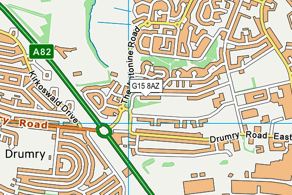 G15 8AZ map - OS VectorMap District (Ordnance Survey)