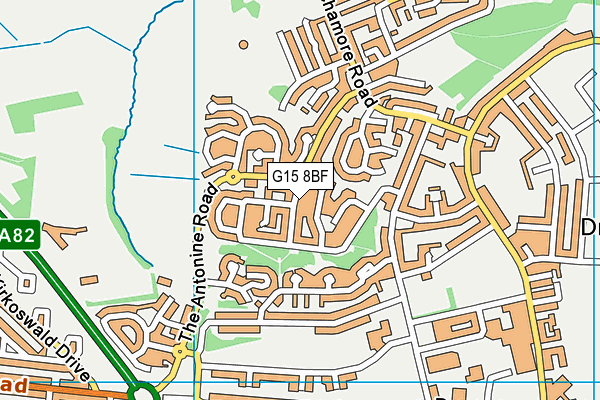 G15 8BF map - OS VectorMap District (Ordnance Survey)