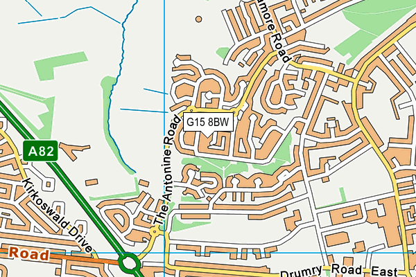 G15 8BW map - OS VectorMap District (Ordnance Survey)