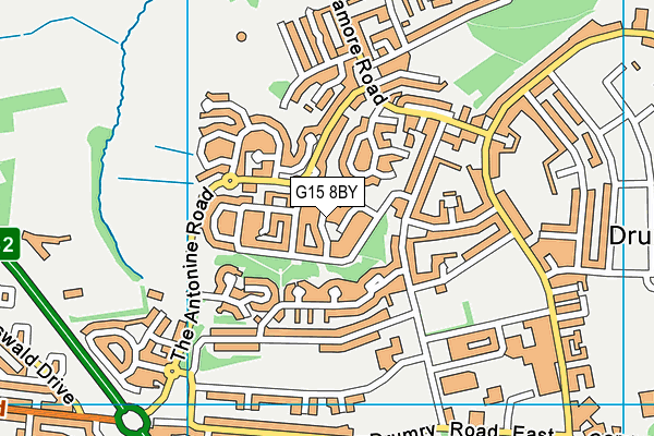 G15 8BY map - OS VectorMap District (Ordnance Survey)