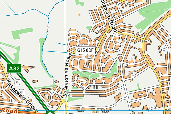 G15 8DF map - OS VectorMap District (Ordnance Survey)