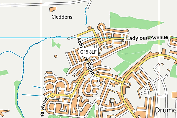 G15 8LF map - OS VectorMap District (Ordnance Survey)